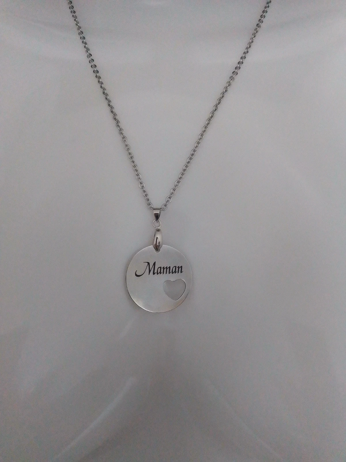 Colar prateado mãe e pedra da lua – photo 2